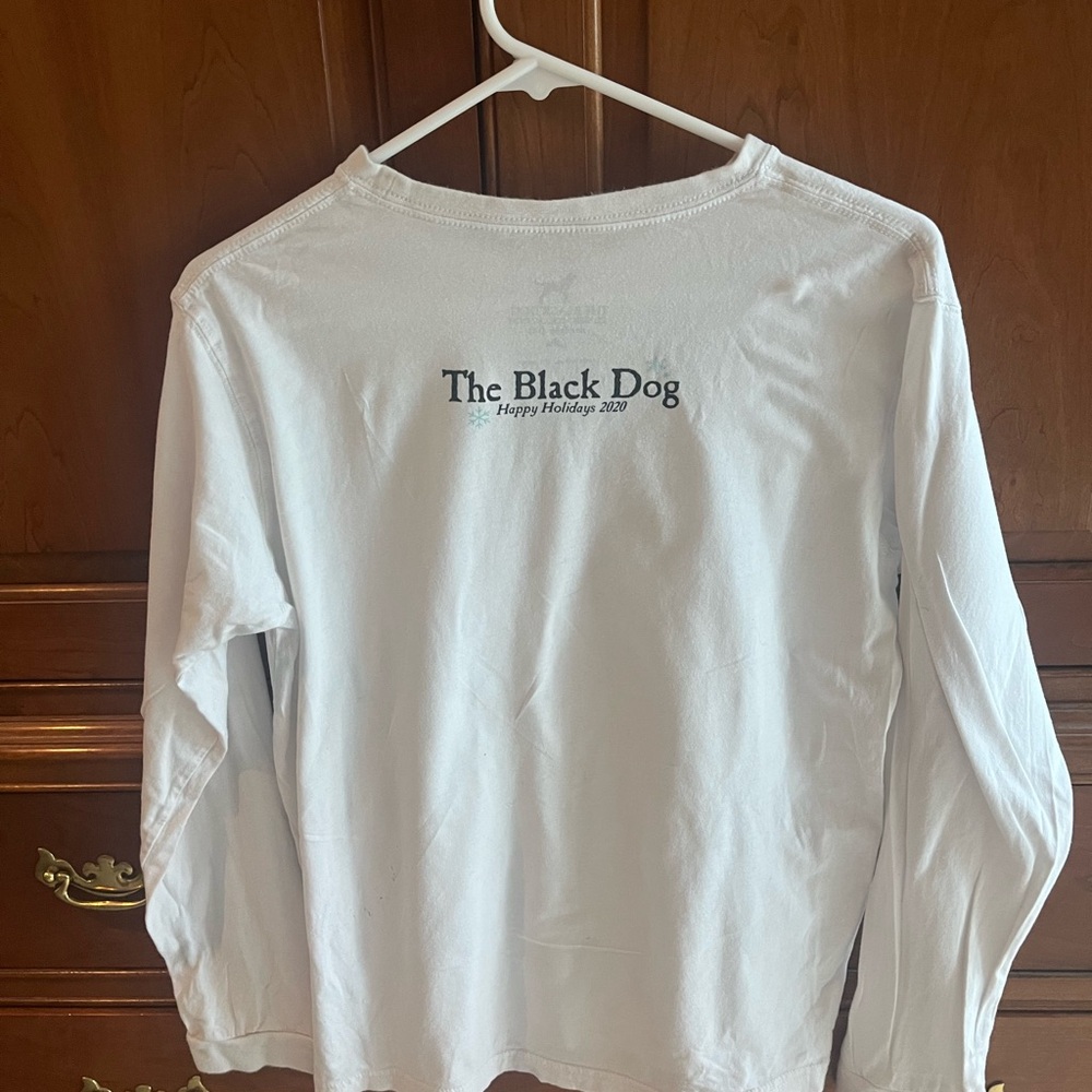 Black Dog Girls Size 10 Christmas lost sleeve top - Picture 2 of 3